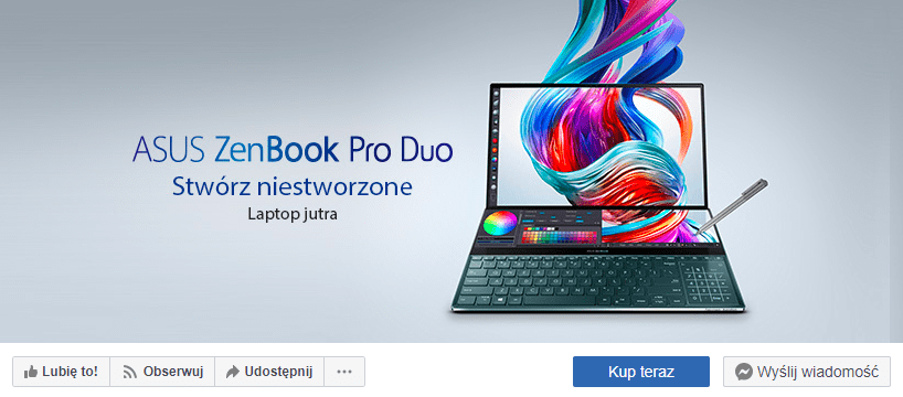 Call-to-Action na stronie Asus
