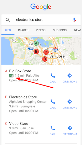 Płatne reklamy w Google Maps